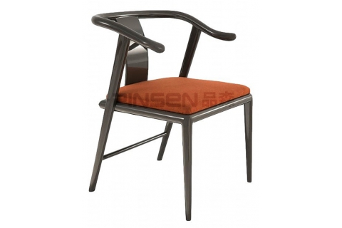 北歐簡約風(fēng)布藝軟包實木靠背餐椅