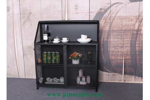 鐵藝鐵網(wǎng)柜門時尚備餐柜