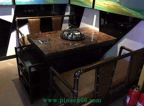 領(lǐng)海海鮮蒸汽火鍋桌卡座菜架組合