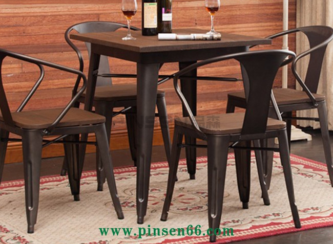 美式復(fù)古loft桌椅 咖啡廳桌椅