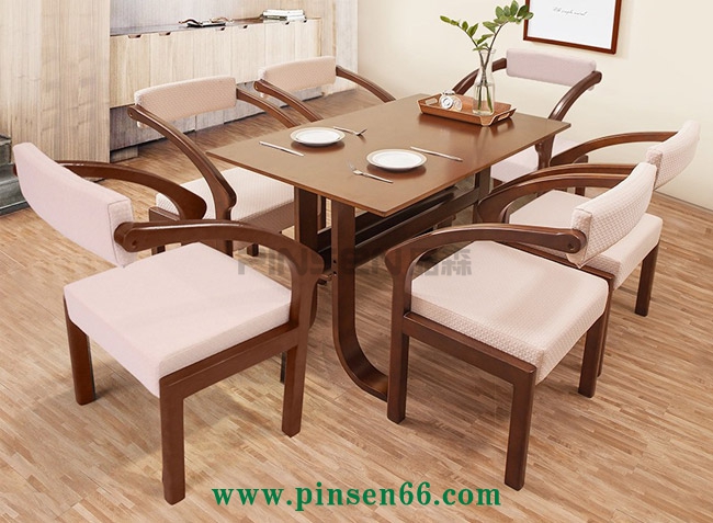 西餐廳實木餐桌椅