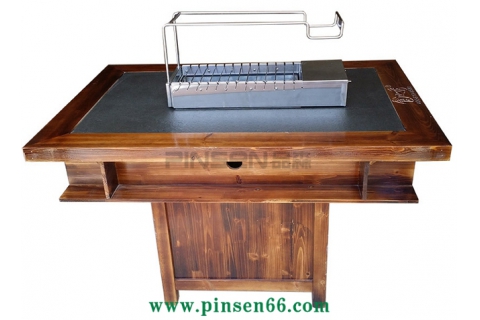 實(shí)木自助翻轉(zhuǎn)燒烤桌