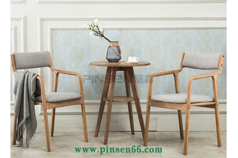 主題咖啡廳休閑實(shí)木餐桌椅現(xiàn)代簡(jiǎn)約餐桌椅